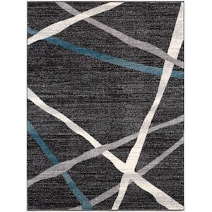 Nova Grey 3 ft. 9 in. x 5 ft. 6 in. Modern Abstract Area Rug