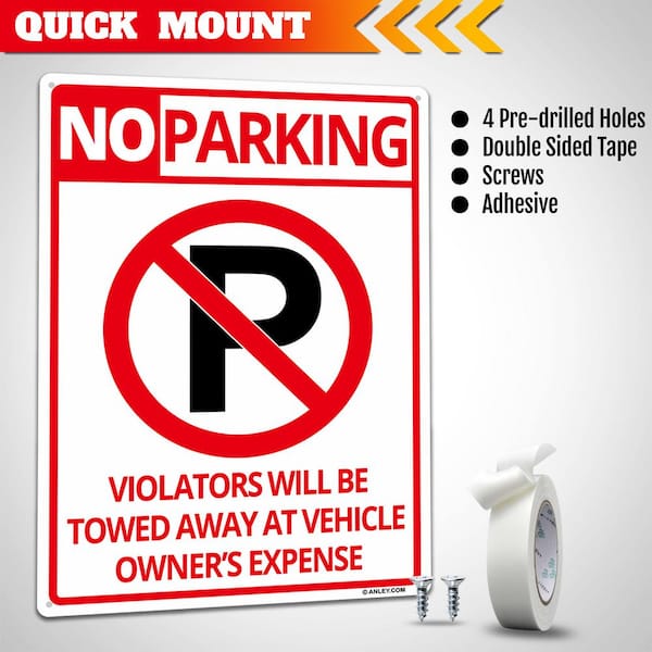 No Parking Violators Towed At Owners Expense outdoor Metal sign 