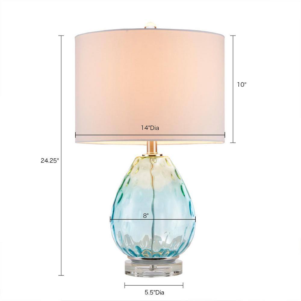 Borel Ombre Glass Table Lamp with White Drum Shade