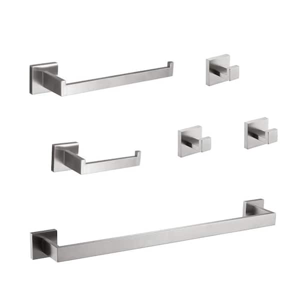 Dyiom 6-Piece Bathroom Hardware Set, Brushed Nickel
