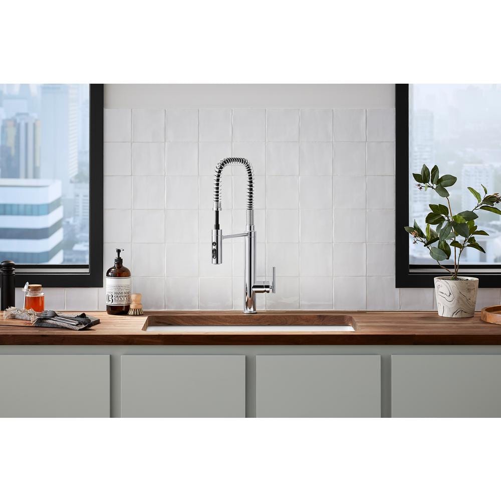 Purist 30.75" Chrome Semi-Professional Kitchen Faucet with Pull-Out Spray