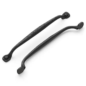 Refined Rustic 8-13/16 in. (224 mm) Black Iron Cabinet Pull (5-Pack)