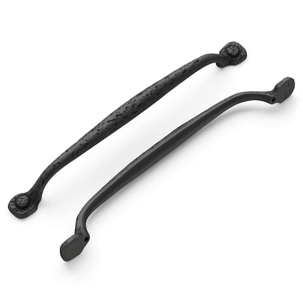 Refined Rustic 8-13/16 in. Modern Black Iron Cabinet Bar Pull Handle for Kitchen, Bathroom and Furniture (5-Pack)