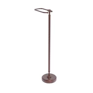 Retro Wave Collection Free Standing Toilet Tissue Holder in Antique Copper