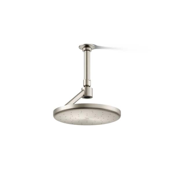 KOHLER Statement 1-Spray Patterns with 1.75 GPM 8.875 in. Ceiling Mount Fixed Shower Head in Vibrant Brushed Nickel
