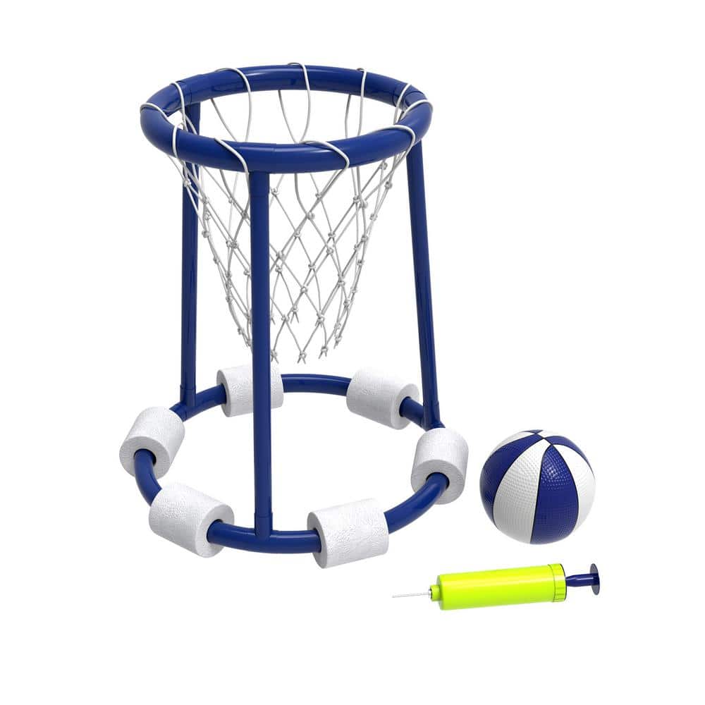 Swoosh 360 Swimming Pool Basketball Hoop Set With Mega Ball Game-  (Yellow/Blue)