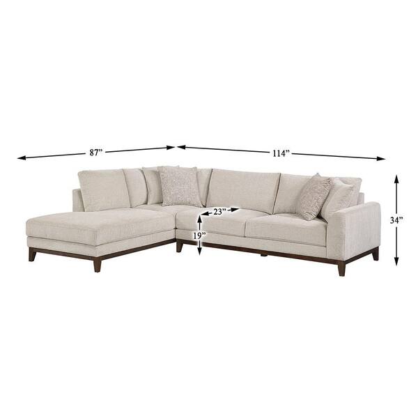 Lazzara Solara 114 in. Chenille 2-Piece Sectional Sofa with Left