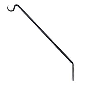 25 in. Tall Black Powder Coat 45-Degrees Angled Wall Mount Pole