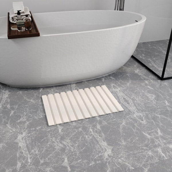 15.4 in. x 23.6 in. Diatomaceous Earth Bathroom Mat, Quick Drying Bathroom Floor Mat, Beige