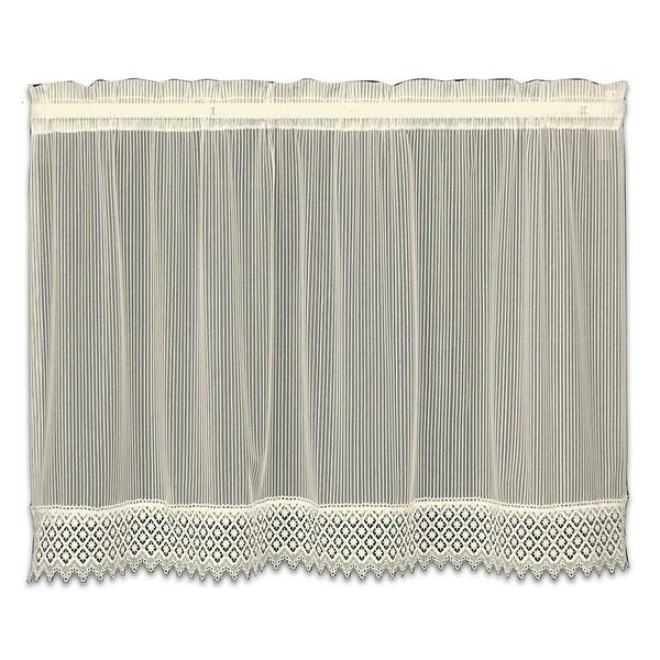 Heritage Lace White Chelsea with Macramé Trim 48" W x 14" L Valance Made in USA 