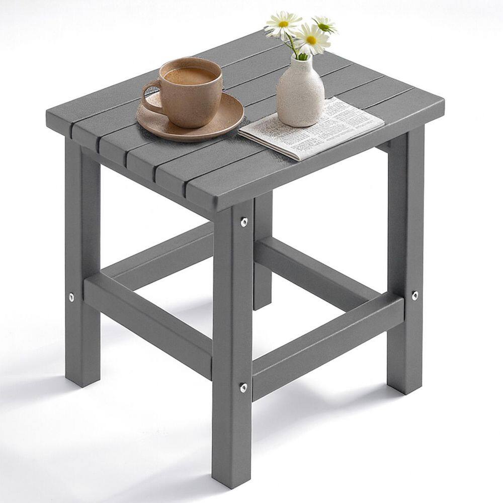 17 in. Gray Rectangular Patio Outdoor Side Table price history on PriceWatchPro