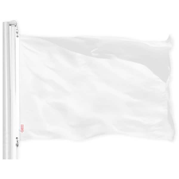 G128 4 ft. x 6 ft. Polyester White Printed Flag 150D BG 1PK