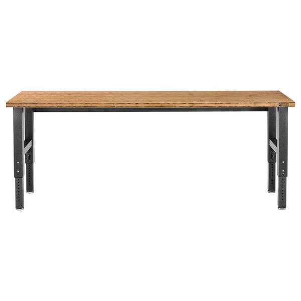 Gladiator Premier Series 42 in. H x 96 in. W x 25 in. D Bamboo Top Adjustable Height Workbench in Hammered Granite