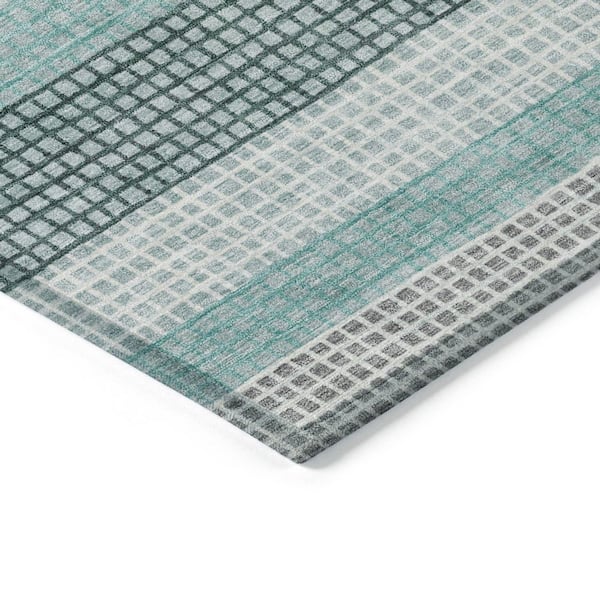 Chantille Machine Washable Indoor/Outdoor Abstract ACN2008 Teal 8 ft. x 10 ft. Area Rug