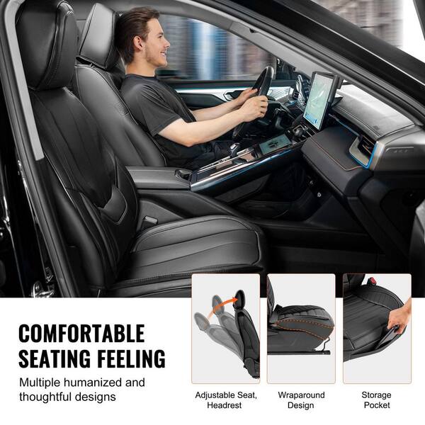 thumbnail image 2 of Deluxe Full Set PU Leather Car Seat Covers For Toyota | 5-Seat | Front & Rear Protector | Black 2 of 5