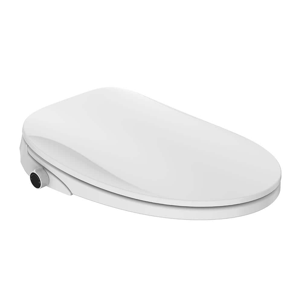 Elongated Smart Toilet Seat with Warm Air Dryer, Night Light and Warm Water