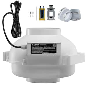 6-4.5 in. Radon Fan Installation Kit, Quiet 380 CFM Radon Mitigation Fan System Kit with 2-Couplers, Pressure Indicator