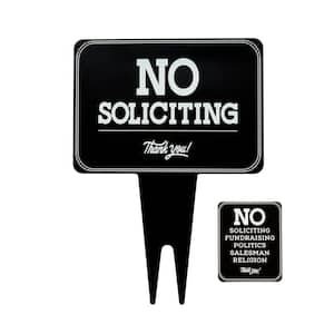 10 in. x 14 in. Aluminum No Soliciting Sign with Sticker