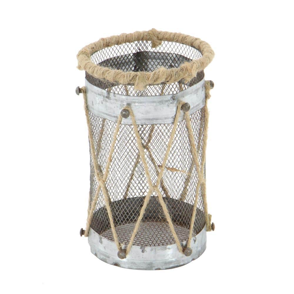 Elegant Silver Metal Hanging Hurricane Candle Lantern Trio