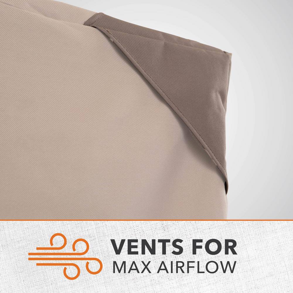 Beige Weather-Resistant High Back Patio Chair Covers, Set of 2