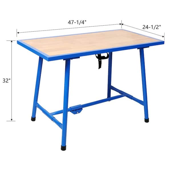 660 lbs. Load Capacity 47 in. Steel Foldable Work Bench for
