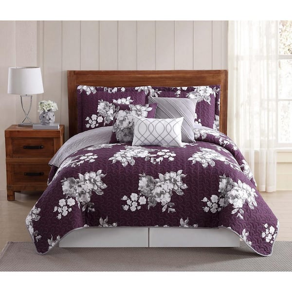 Style 212 Peony Garden Floral Multi-Color King Quilt Set