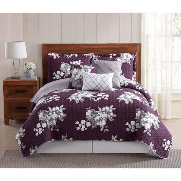Style 212 Peony Garden Floral Multi-Color Queen Quilt Set