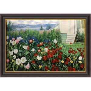 Flower Garden at Annisquam by John Leslie Breck Opulent Framed Oil Painting Art Print 33 in. x 45 in.