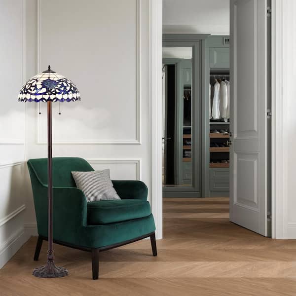 Rei ティファニーブルー Warehouse of Tiffany Rexi 61 in. 2-Light Indoor Blue and