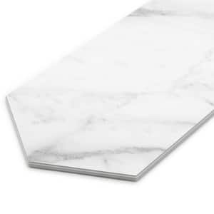 Hexagon Marble 4 in. x 8 in. Calacatta White Peel and Stick Backsplash Stone Composite Wall Tile 36-Tiles, 6.8 sq. ft.