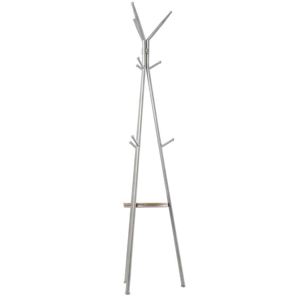 Nordic Black Metal and Wood 3-Tier Coat Stand
