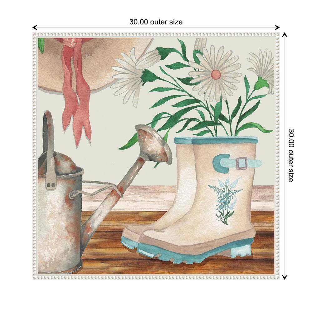 Amanti Art Cottage Scene II Daisy by Elizabeth Medley Canvas Wall Art Print Framed 30 x 30-in.