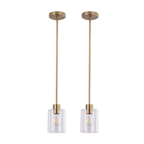 4 in.1-Light Gold Modern Pendant Light Farmhouse Hanging Fixture for Kitchen Island and Dining Room