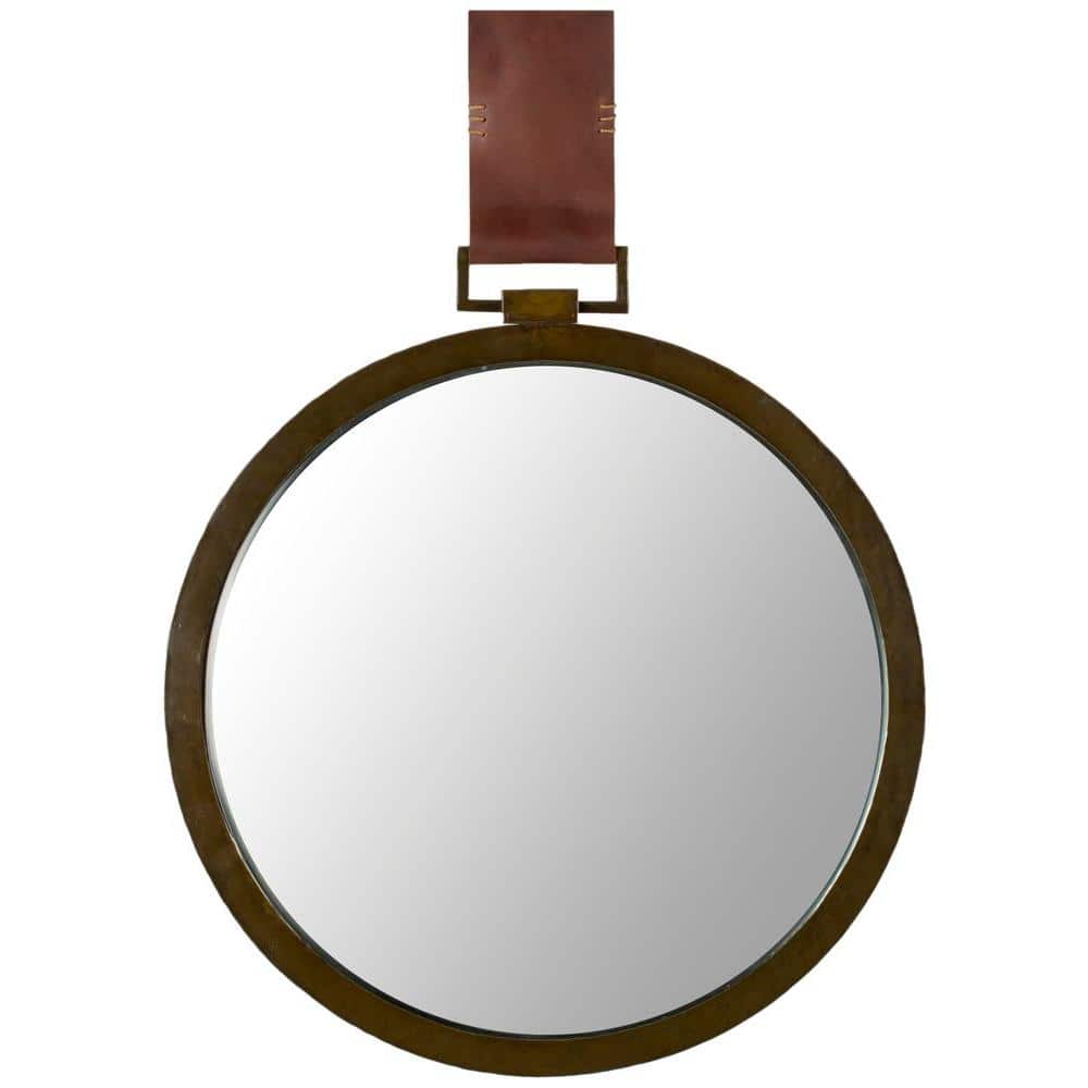 Contemporary Full Length Brown Wood Rectangular Mirror
