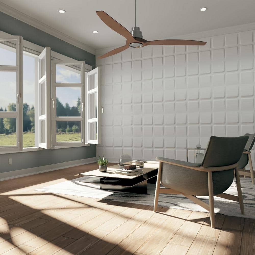White Textured PVC 3D Decorative Wall Panel 19.63" x 19.63"