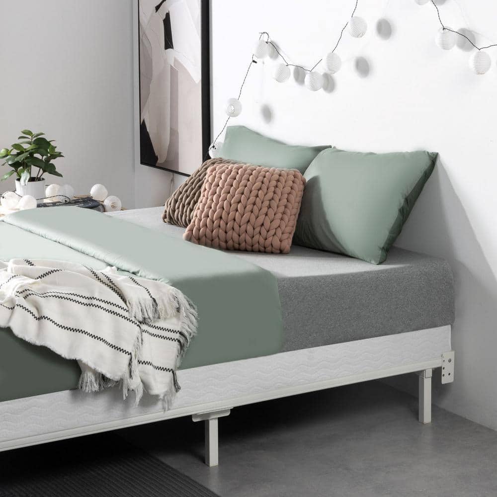 Gray Metal Smart BoxSpring Mattress Base with Quick Assembly, Queen