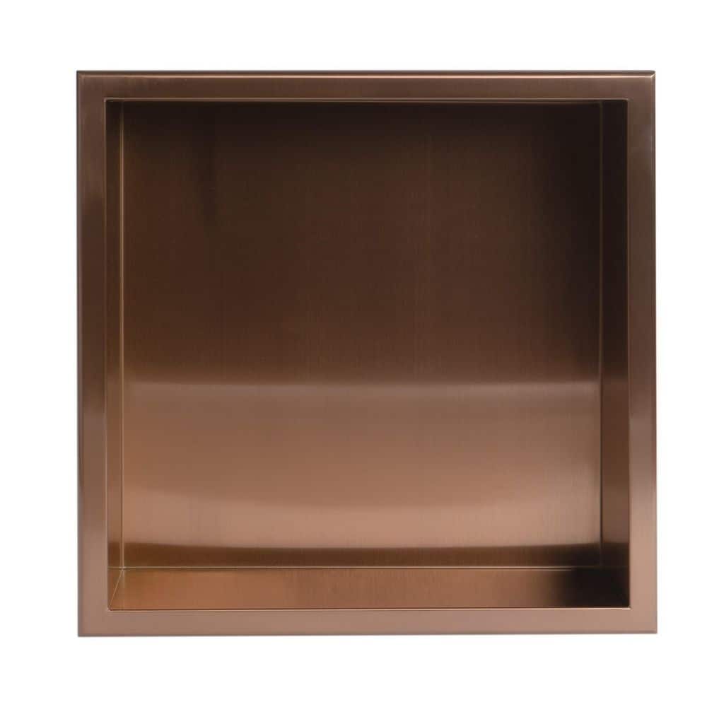 Brushed Copper 16" Square Stainless Steel Shower Niche