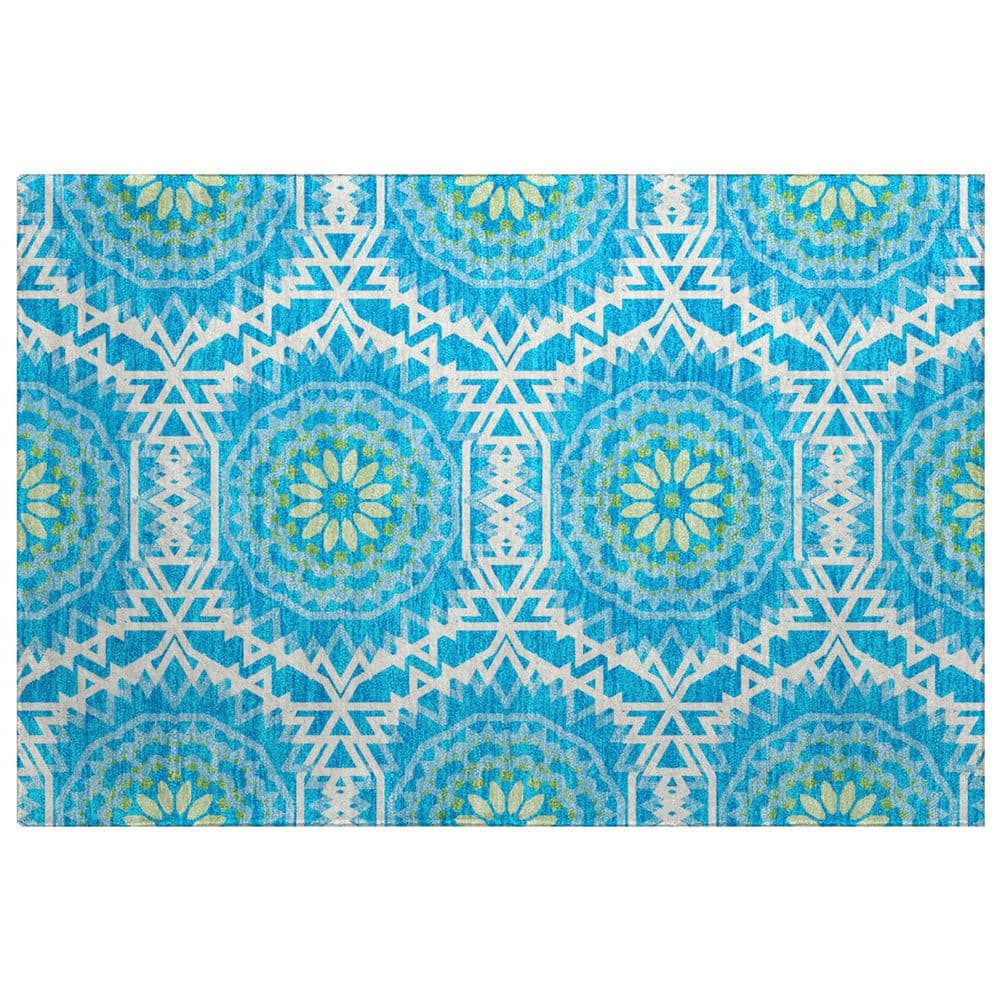 Dream Shag Premium Machine Washable Abstract ADS619 Blue 2 ft. x 3 ft. Accent Rug price history on PriceWatchPro