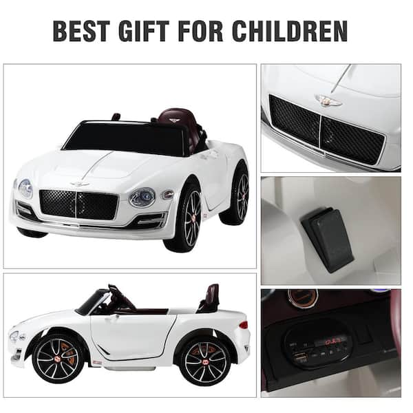 Veryke Electric Cars for Kids, White Electric Sports Car Toy for Kids to Ride, Battry-Powered Ride on Mini Car Gifts for Children Child Boys, Kids