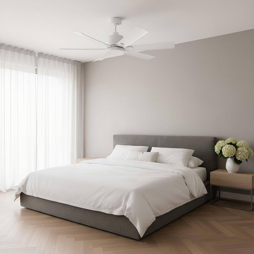 Flera 52 in. Smart Matte White Downrod Mount StandardCeiling Fan with with Matte White Blades and Remote price history on PriceWatchPro