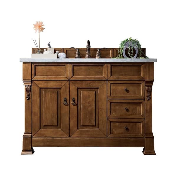 James Martin Vanities Brookfield 48 in. W x 23.5 in. D x 34.3 in. H Single Bath Vanity in Country Oak with Solid Surface Top in Arctic Fall