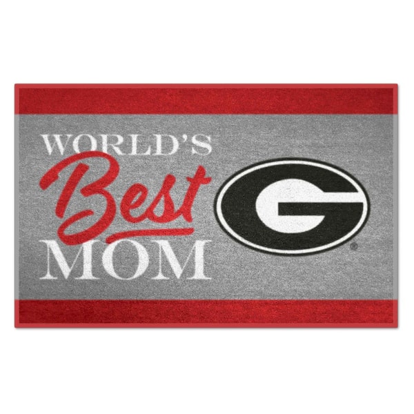 FANMATS Georgia Bulldogs Red World's Best Mom 19 in. x 30 in. Starter Mat Accent Rug