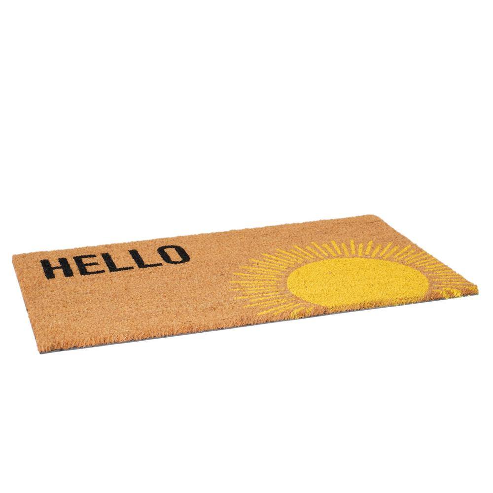 Sunburst Coir and Vinyl Rectangular Outdoor Doormat 17" x 29"