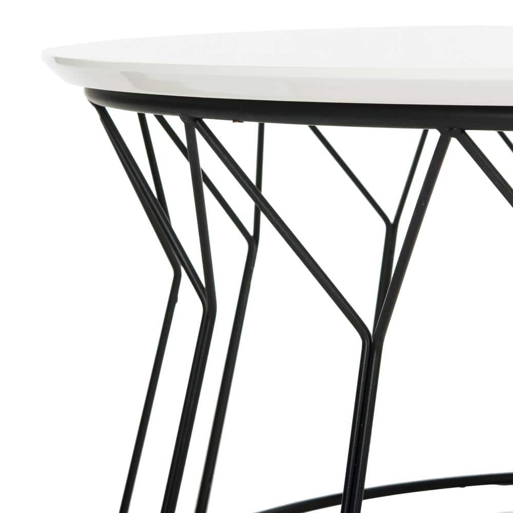 White Round Wood Transitional Coffee Table