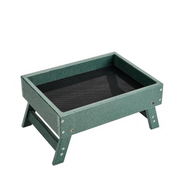 Outdoor Plastic Ground Bird Platform Feeder for Wild Birds and Squirrels 5-Pound Large Capacity Green