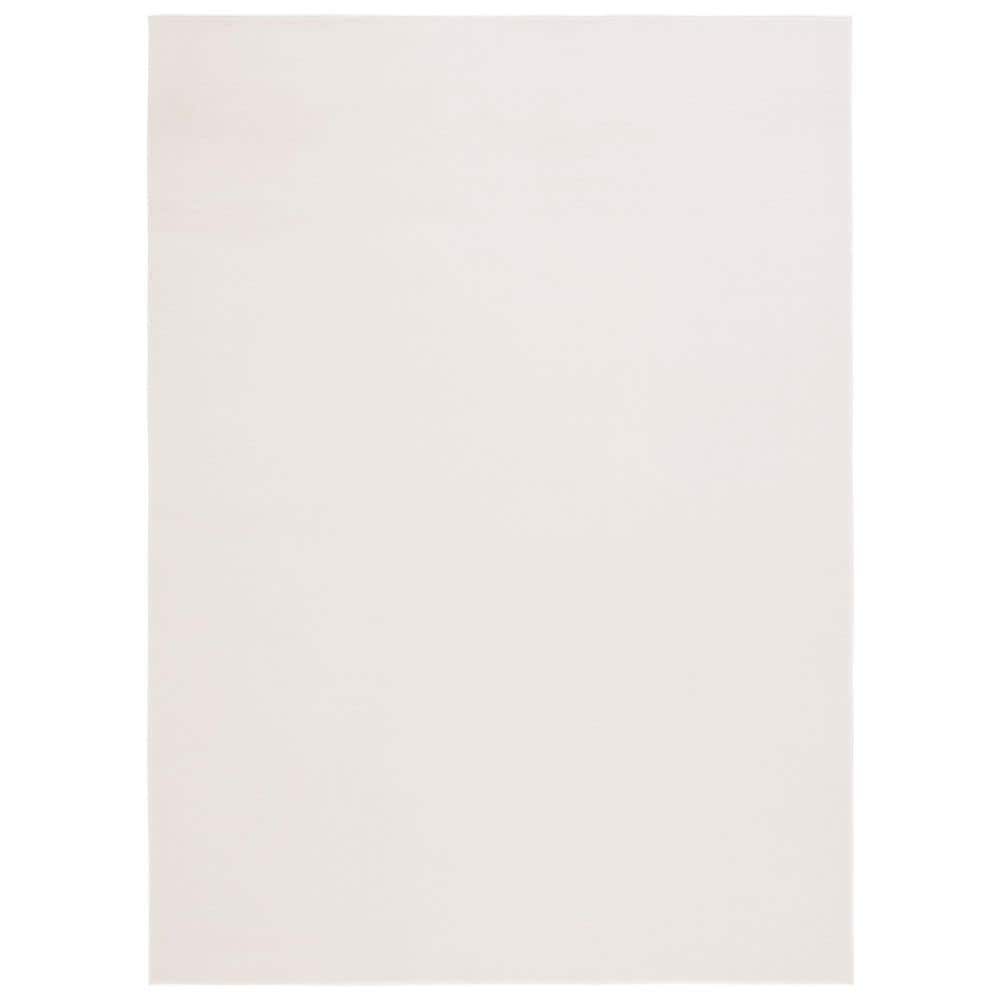 Beige Faux Rabbit Fur 5' x 7' Washable Area Rug