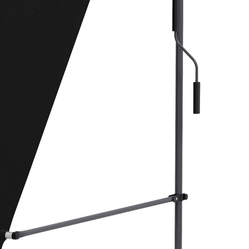 Outsunny Black Polyester Retractable Patio Awning with UV Resistant Fabric