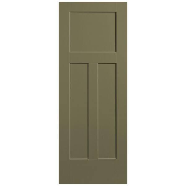 Masonite 30 in. x 80 in. 3-Panel Winslow Single Bore Hollow Core Truly ...