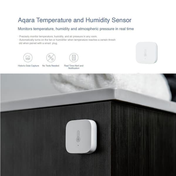 Aqara Temperature and Humidity Sensor- 3 Pack, Requires Aqara Hub, ZigBee, for Smart Home Automation, Wireless Thermometer Hygrometer, Compatible