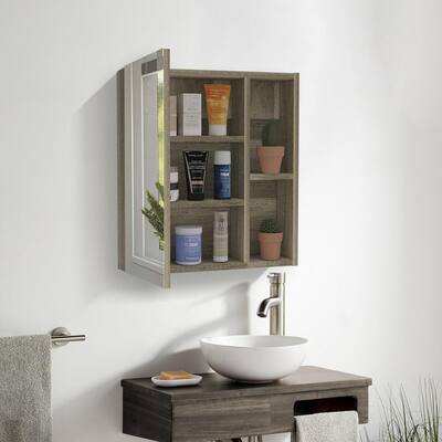 cadeninc 12.8 in. W x 4.7 in. D x 3.5 in. H Gray Bathroom Wall